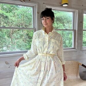 Pale Yellow Vintage Willowridge Shirt Dress